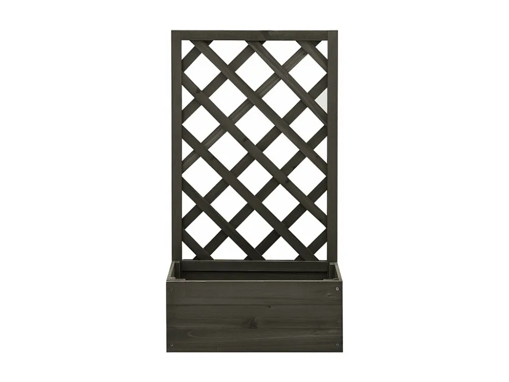 Profissional de Jardim Vaso com treliç para jardim 50x25x90 cm abeto maciço cinzento