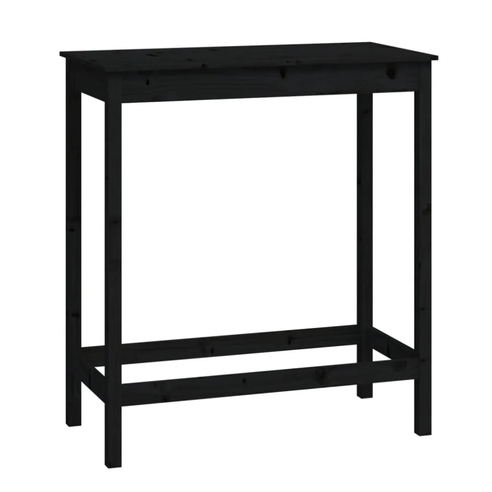 Mesa de bar 100x50x110 cm madeira de pinho maciç preto