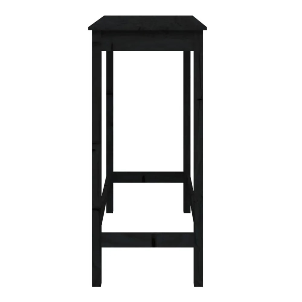 Mesa de bar 100x50x110 cm madeira de pinho maciç preto