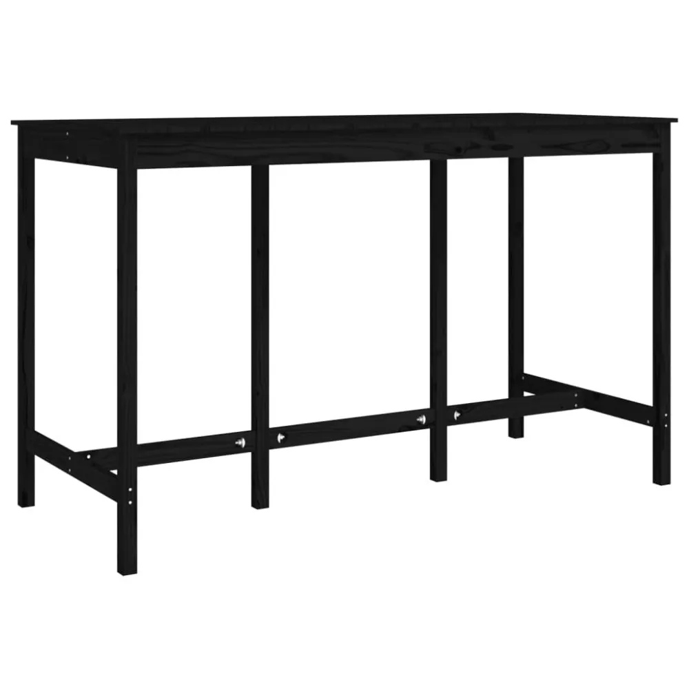 Mesa de bar 180x80x110 cm pinho maciço preto