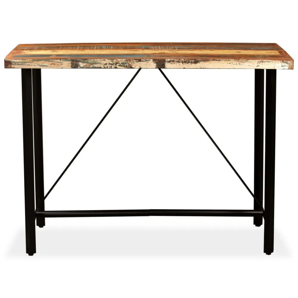 Mesa de bar em madeira reciclada maciç 150x70x107 cm