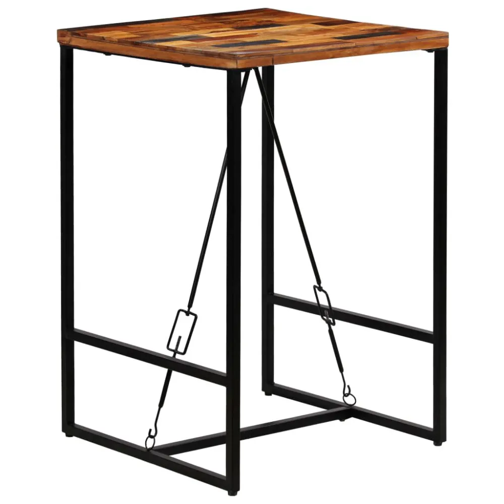 Mesa de bar em madeira recuperada maciç 70x70x106 cm