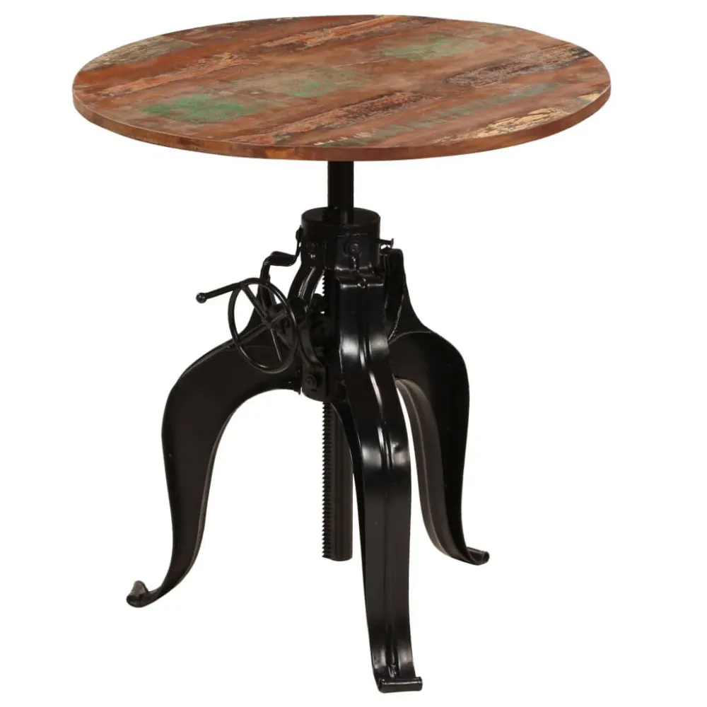 Mesa de bar em madeira recuperada maciç 75x(76-110) cm