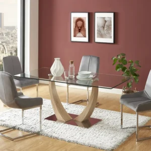 Conjunto de 2 cadeiras cantilever em veludo e metálico cromado - Cinza - BERLONA