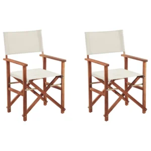 Conjunto de 2 cadeiras de jardim CINE Madeira de acácia Branco creme