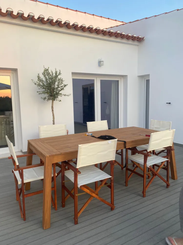 Conjunto de 2 cadeiras de jardim CINE Madeira de acácia Branco creme