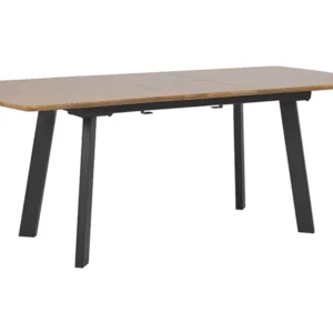 Mesa de jantar extensível em castanho apagado e preto 160/200 x 90 cm SALVADOR