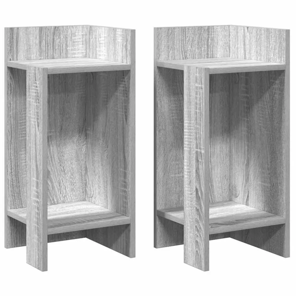 Mesas laterais 2 pcs prateleira 110x50x103 cm cinza sonoma