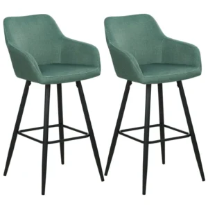 Bar Chair Set 2 Pelúcia Dark Green CASMALIA