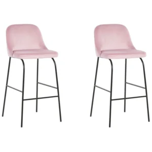 Bar Chair Set 2 Veludo Pink NEKOMA