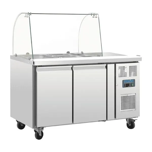 Saladette GN de 2 portas da série Polar U com capa protetora, CT393