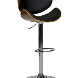 Swivel Stool Swivel Faux De couro Black ROTTERDAM
