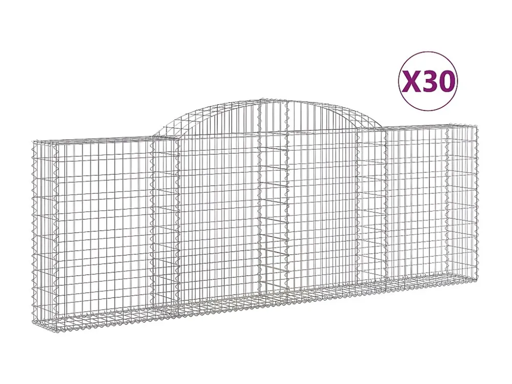 Cestos gabião arqueados 30peças 300x30x100/120 ferro galvanizado