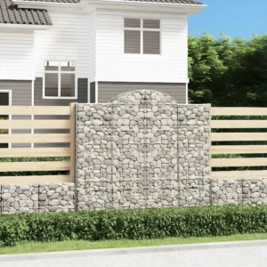 Cestos gabião arqueados 9peças 200x50x180/200cm ferro galvanizado