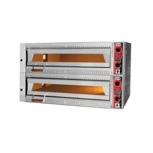 Forno de pizza GMG Maxima V, 9+9x Ø 35cm, 24 kW 400V, empilhável, totalmente em tijolo refractário, 2 câmaras de cozedura,...