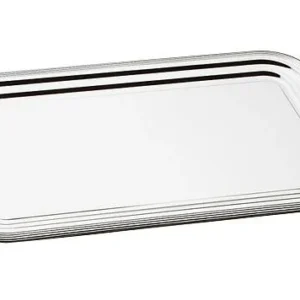 Prato de festa APS GN 1/1 -CLASSIC-, 53 x 32,5 cm, metal, niquelado e cromado radiante, com decoração de linhas, borda enr...