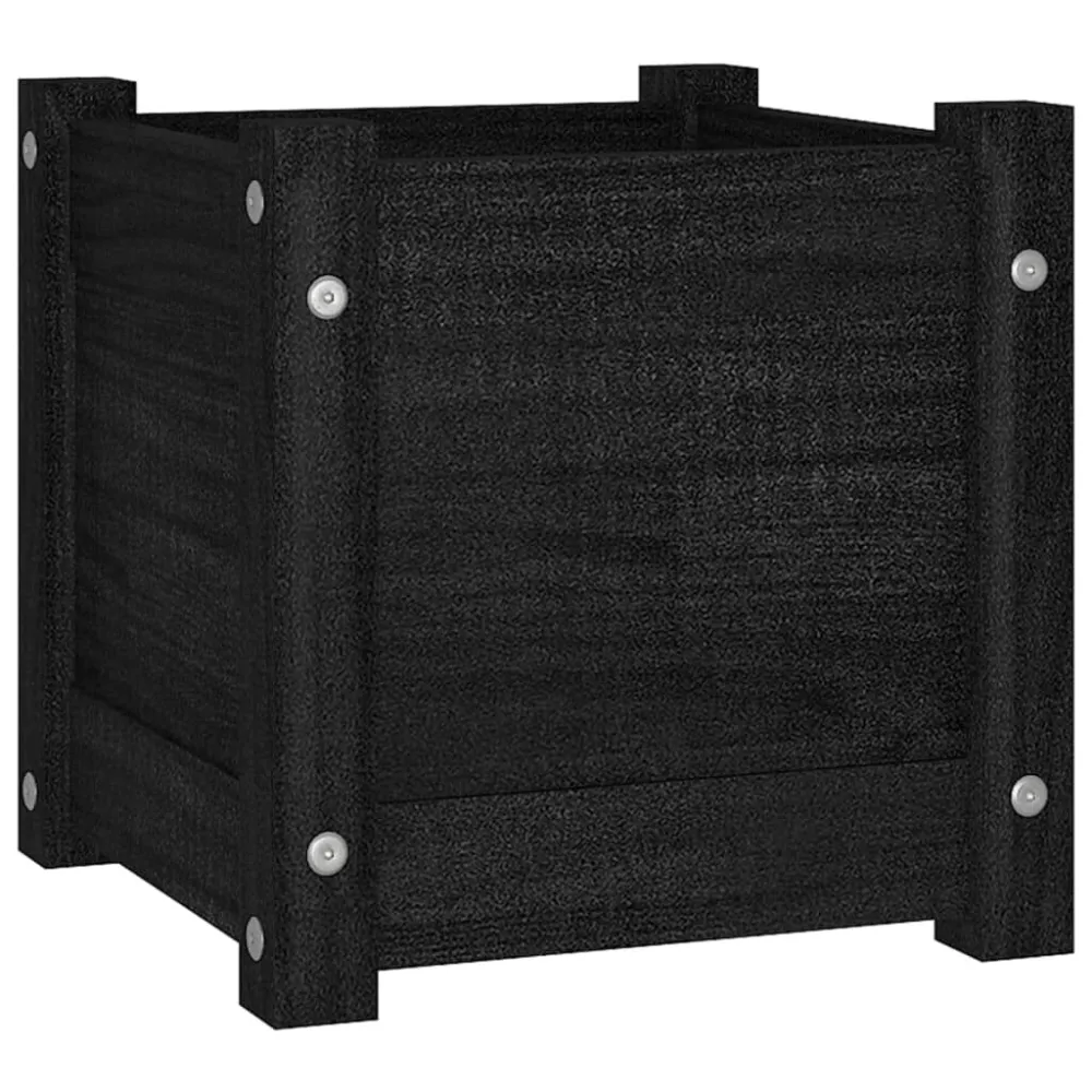 Jardineira de Parede Vaso/floreira de jardim 31x31x31 cm pinho maciço preto