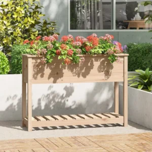 Jardineira de Parede Vaso/floreira com prateleira 111,5x34,5x81 cm pinho maciço