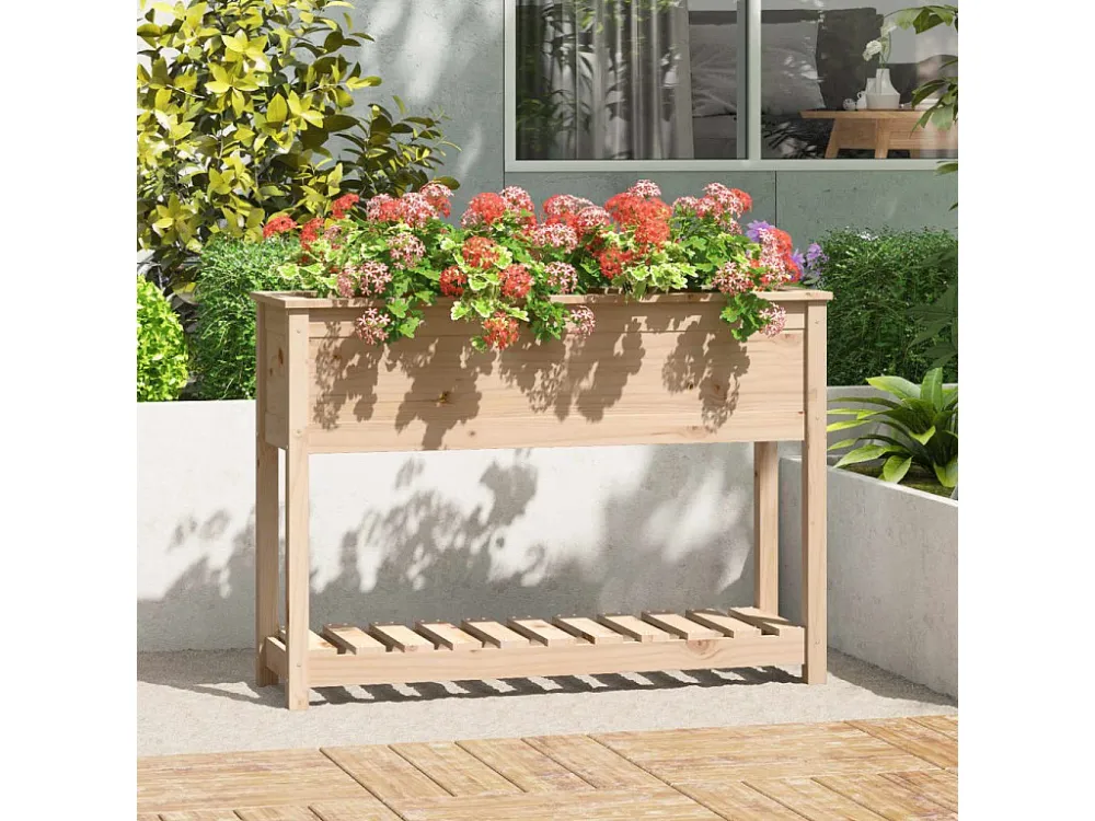 Jardineira de Parede Vaso/floreira com prateleira 111,5x34,5x81 cm pinho maciço