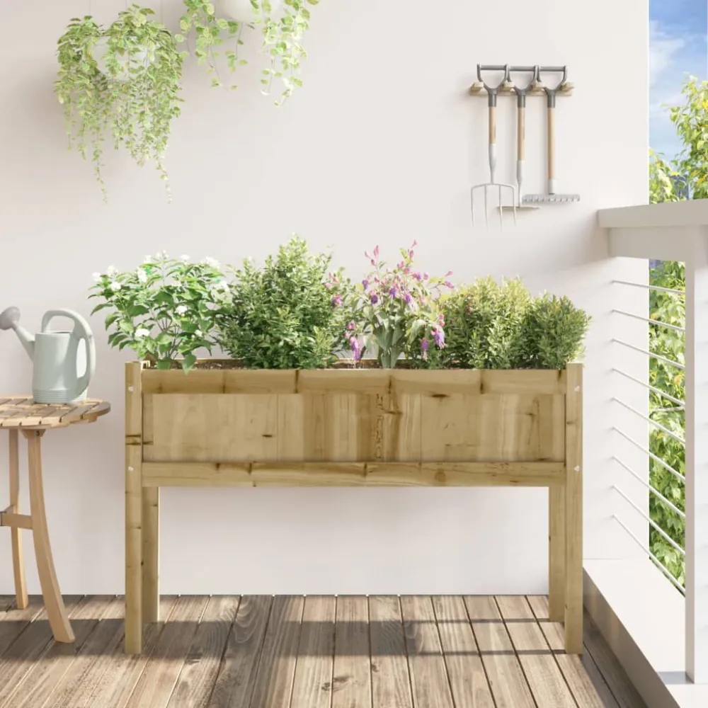 Vaso Autoirrigável Vaso/floreira de jardim com pernas 110x31x70 cm pinho impregnado