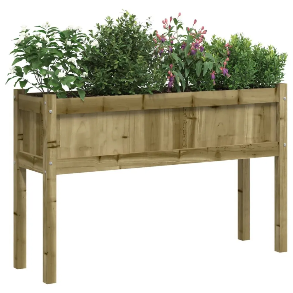 Vaso Autoirrigável Vaso/floreira de jardim com pernas 110x31x70 cm pinho impregnado