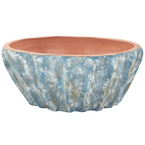 Vaso para plantas em terracota azul ⌀ 51 cm OSTRYA Design com Furos de Respiração