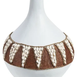 Decorative Vase SIMPANG Handmade Porcelana White | Terracota | 20cm