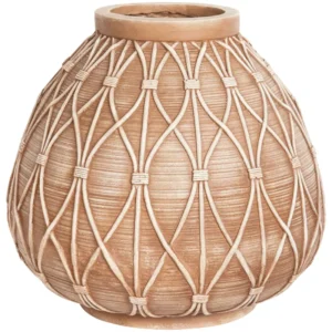 Flower Vase DOMOKOS Faianç Light Brown