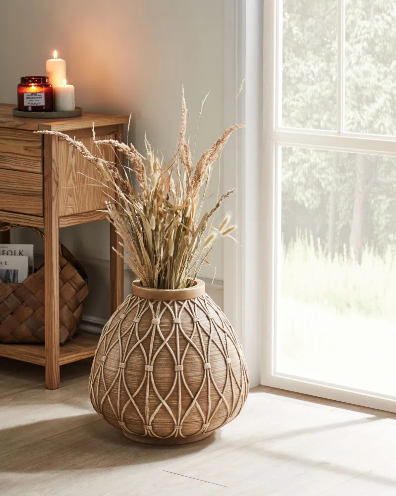 Flower Vase DOMOKOS Faianç Light Brown