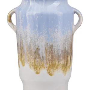 Flower Vase GERRHA Feito à mão Ceramic Light Blue em Cerâmica Esmaltada