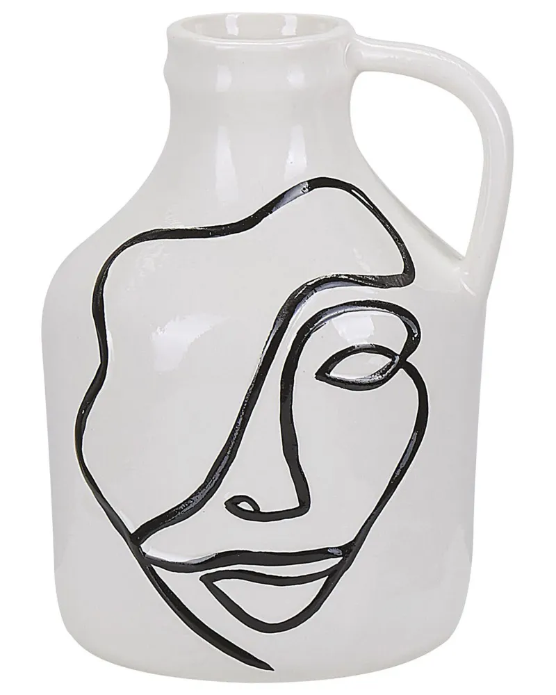 Premium Decorativo Flower Vase AGRINION Handmade Argila White