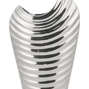 Vaso Suspenso Jarro decorativo ECETRA Cerâmica Prateado