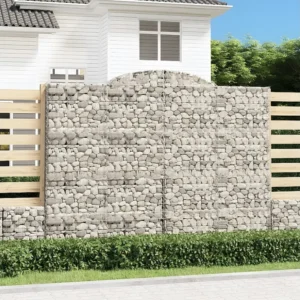 Cestos gabião arqueados 8peças 300x50x220/240cm ferro galvanizado Clicnbuy