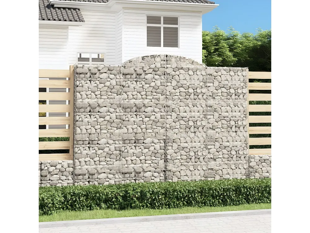 Cestos gabião arqueados 8peças 300x50x220/240cm ferro galvanizado Clicnbuy