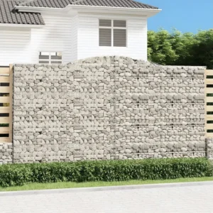 Cestos gabião arqueados 8peças 400x30x220/240cm ferro galvanizado Clicnbuy