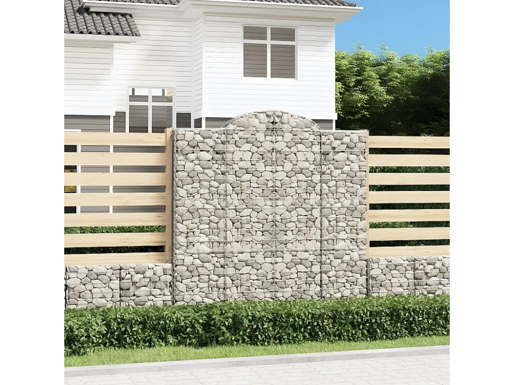 Cestos gabião arqueados 12 peças 200x50x200/220 ferro galvanizado Clicnbuy