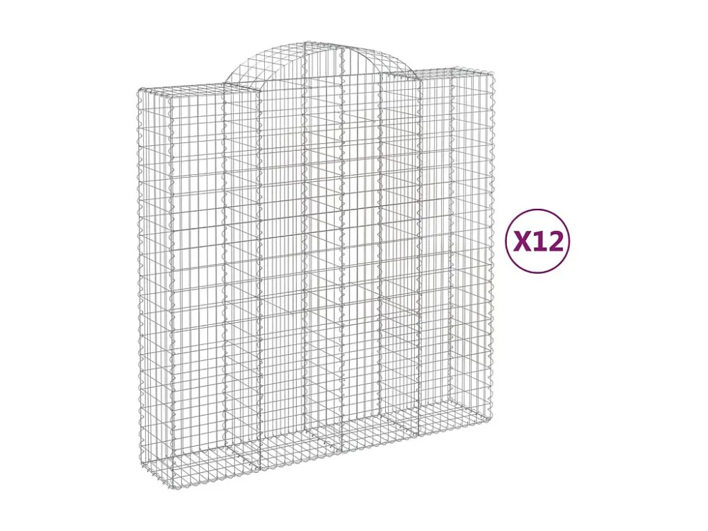 Cestos gabião arqueados 12 peças 200x50x200/220 ferro galvanizado Clicnbuy