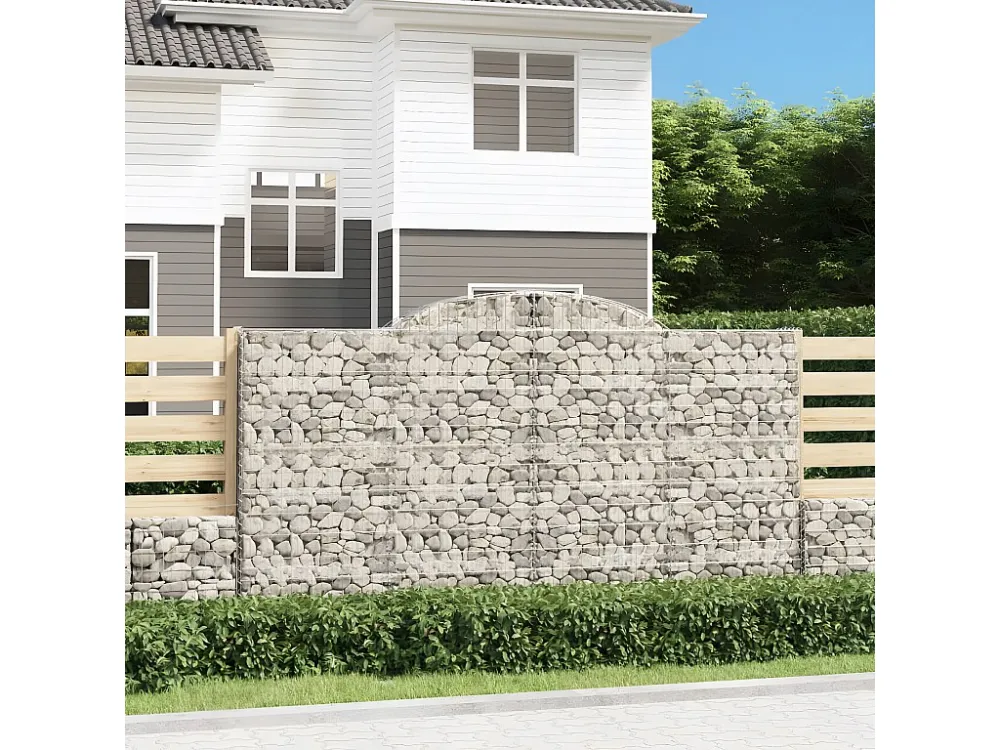 Cestos gabião arqueados 17 peças 300x50x160/180 ferro galvanizado Clicnbuy