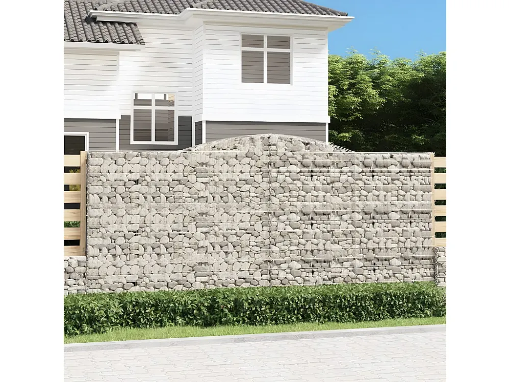 Cestos gabião arqueados 10 peças 400x50x180/200 ferro galvanizado Clicnbuy