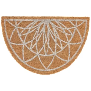 Coir Doormat Half-Round Geometric Pattern Orgânico KINABALU