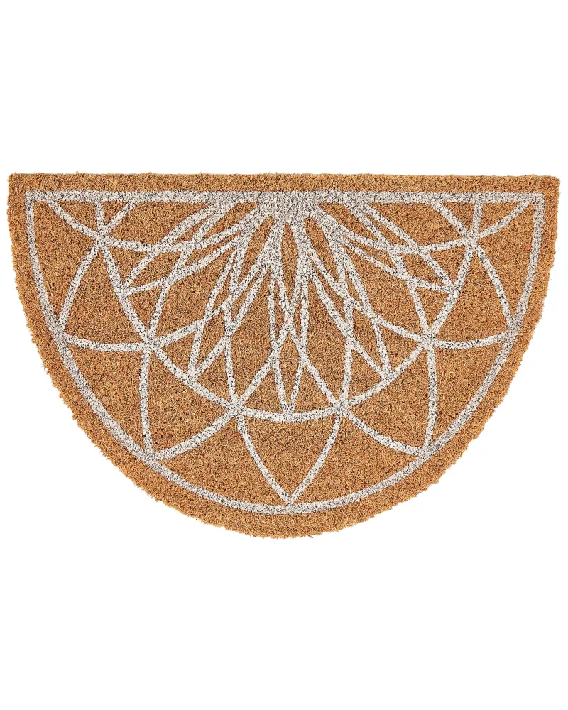 Coir Doormat Half-Round Geometric Pattern Orgânico KINABALU