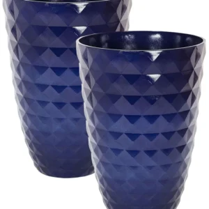 Set 2 Plant Pots ⌀ 42 cm Navy Azul FERIZA