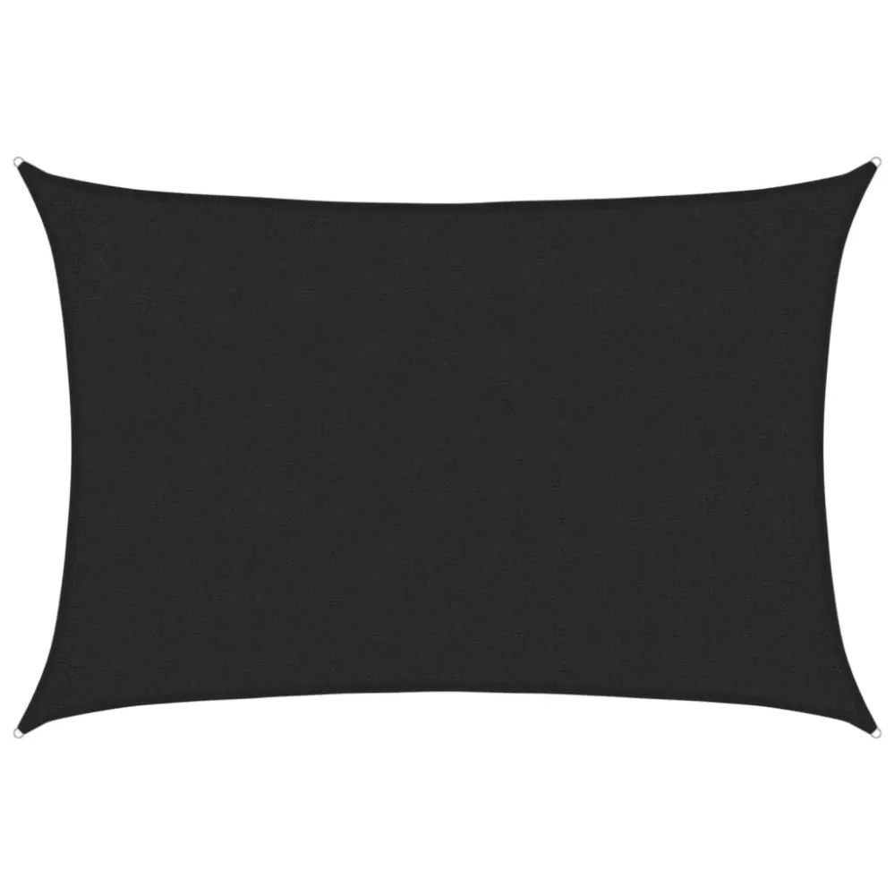 Para-sol estilo vela 160 g/m² 2x2,5 m PEAD preto | Cobertura Total e Fácil Montagem