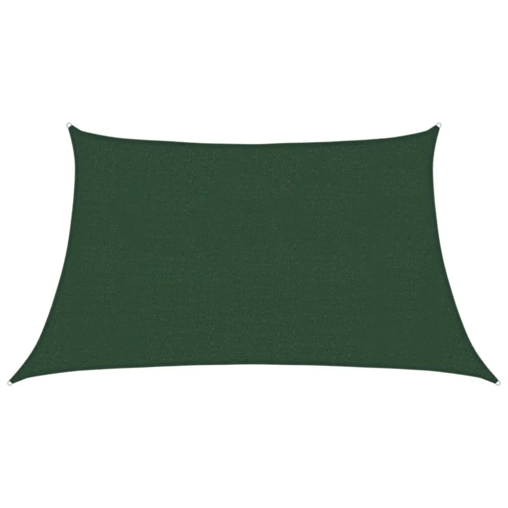 Para-sol estilo vela 160 g/m² 3/4x2 m PEAD verde-escuro Fácil de Montar