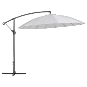 Sombreiro de Parede Guarda-Sol de jardim de alumínio ⌀ 268 cm cinzento nítido CALABRIA II