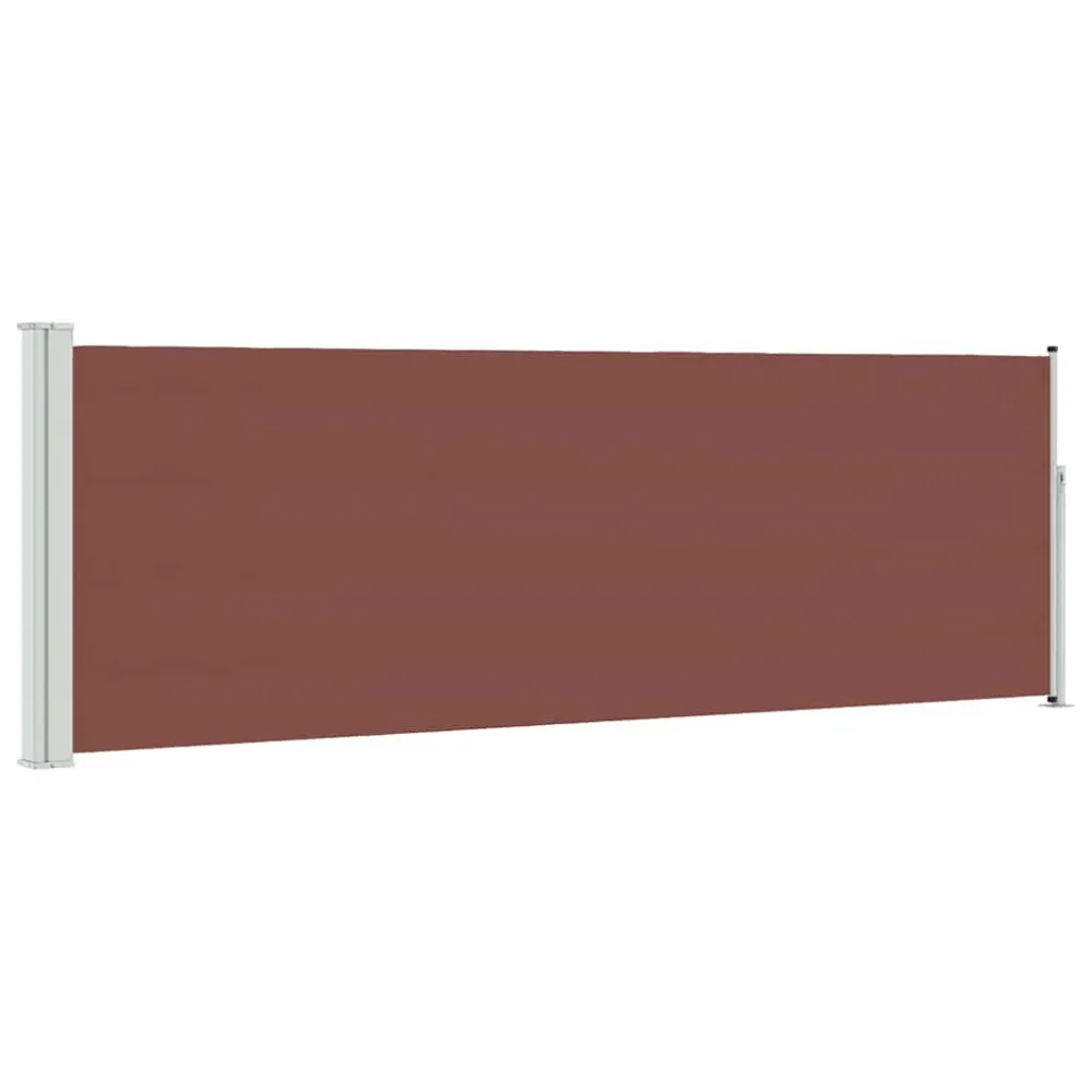 Toldo lateral retrátil para pátio 100x300 cm castanho com Ventilação Superior