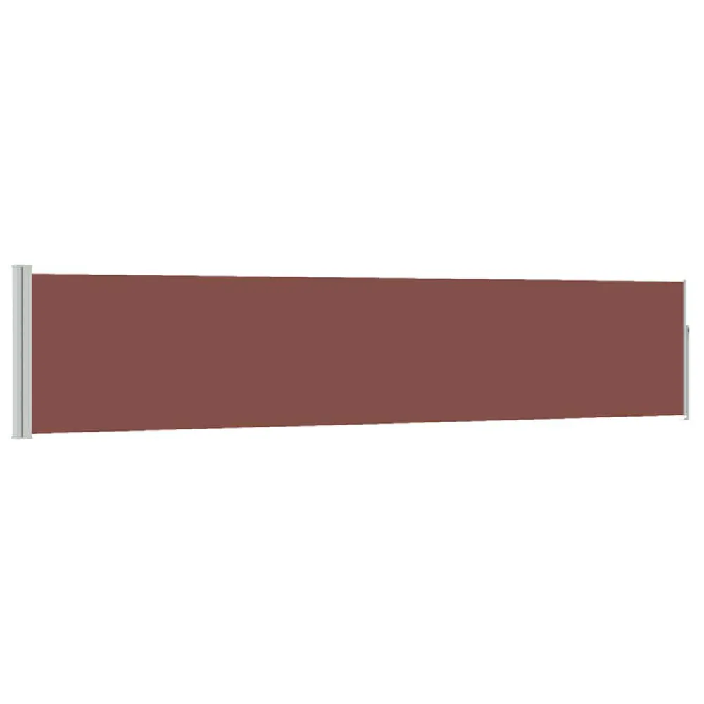 Toldo lateral retrátil para pátio 100x500 cm castanho com Base Inclusa
