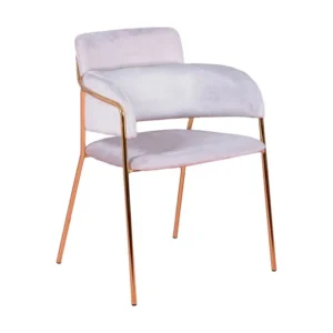 Cadeira de design estofada em veludo e pernas douradas - Cruiser - Cinza