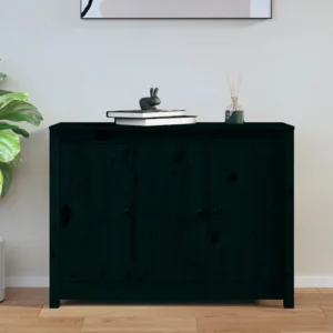 Aparador 100x35x74 cm madeira de pinho maciç preto