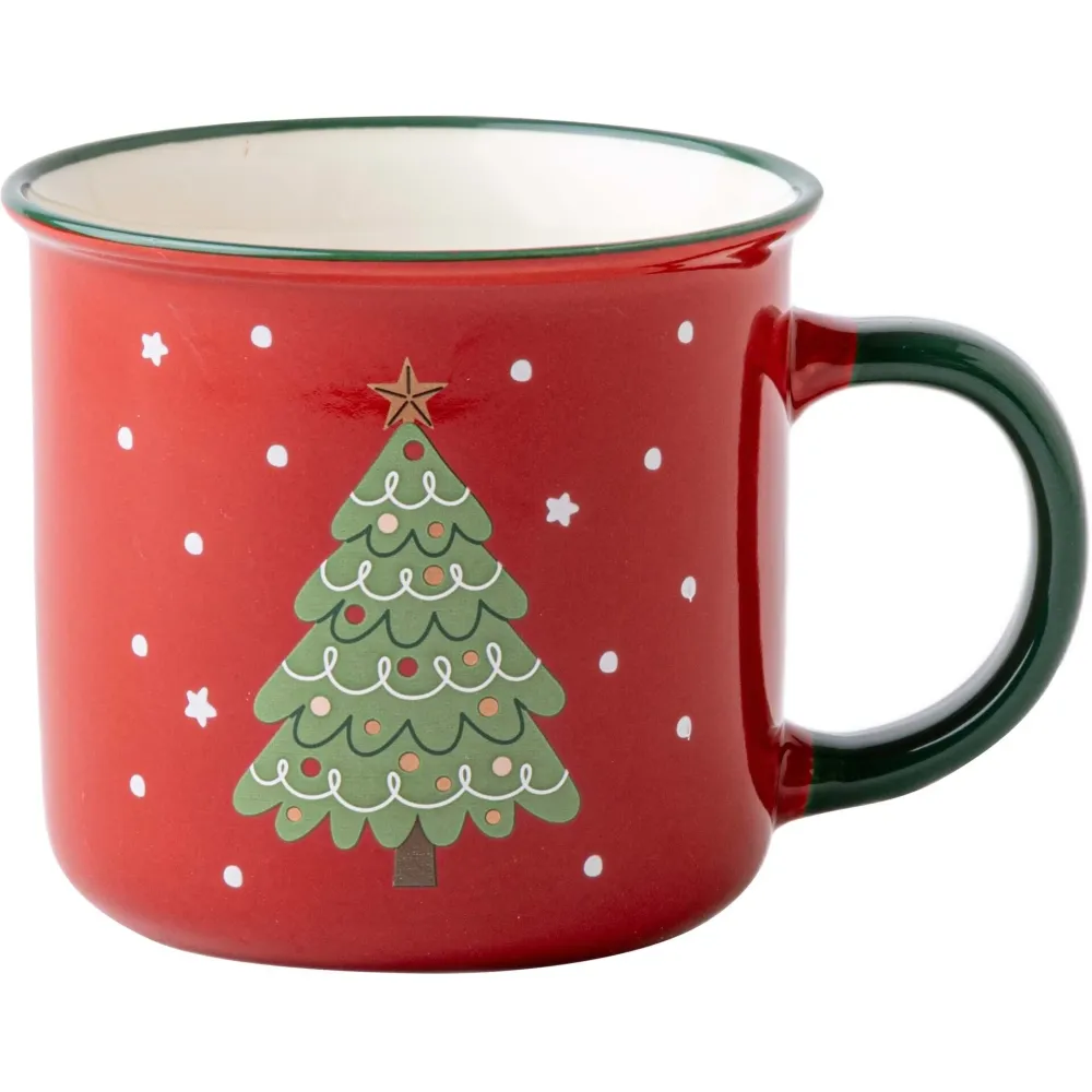 Caneca Antigo Vermelha Árvore